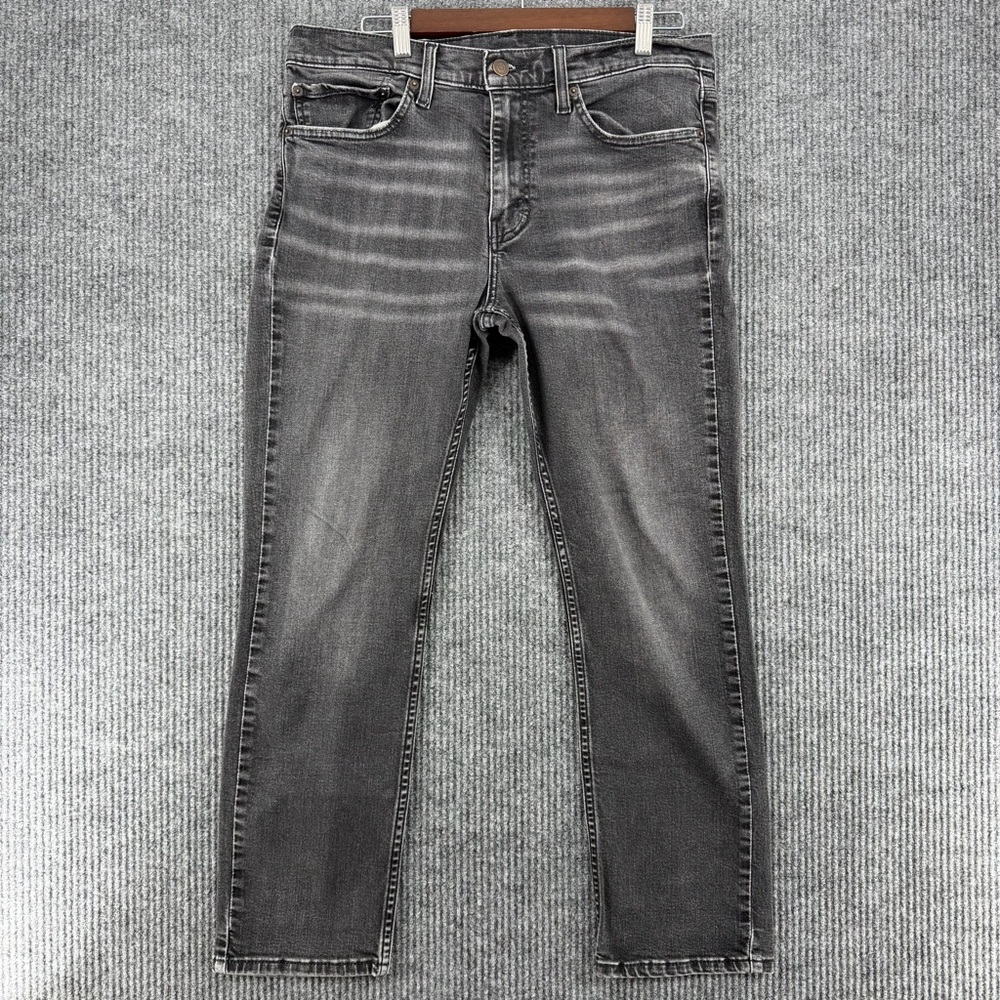 Levi’s 511 Slim Fit Jeans Black Gray‎ Wash 34x29 Faded Denim whiskering alt